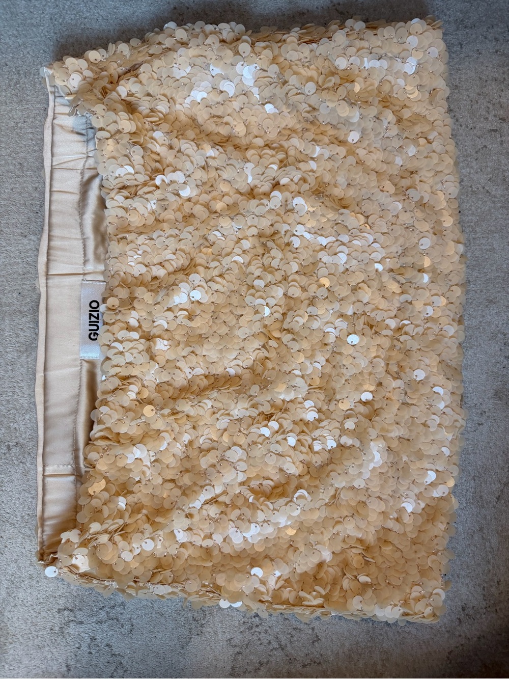 GUIZIO Ari Gathered Sequin Skirt